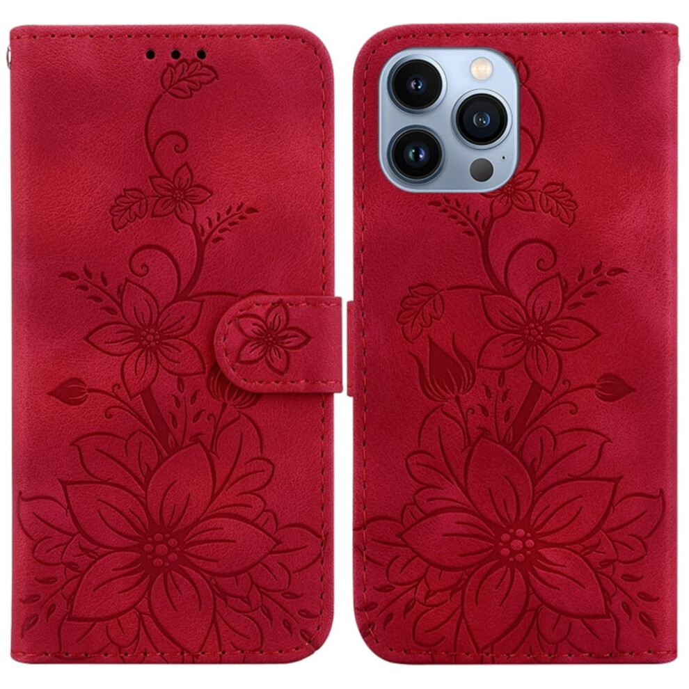 Pu Leather Flip Wallet Case For Iphone 13 Pro Max 6.7 Red 9130661410410