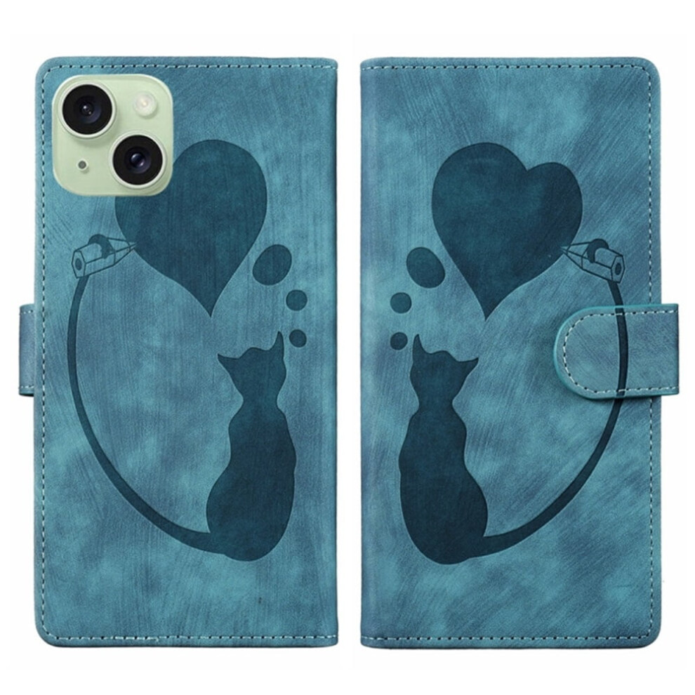 Pu Leather Flip Wallet Case With Cat Pattern For Iphone 14 9130661410915