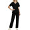 Women's V-Neck Scrubs Top Black Small 1