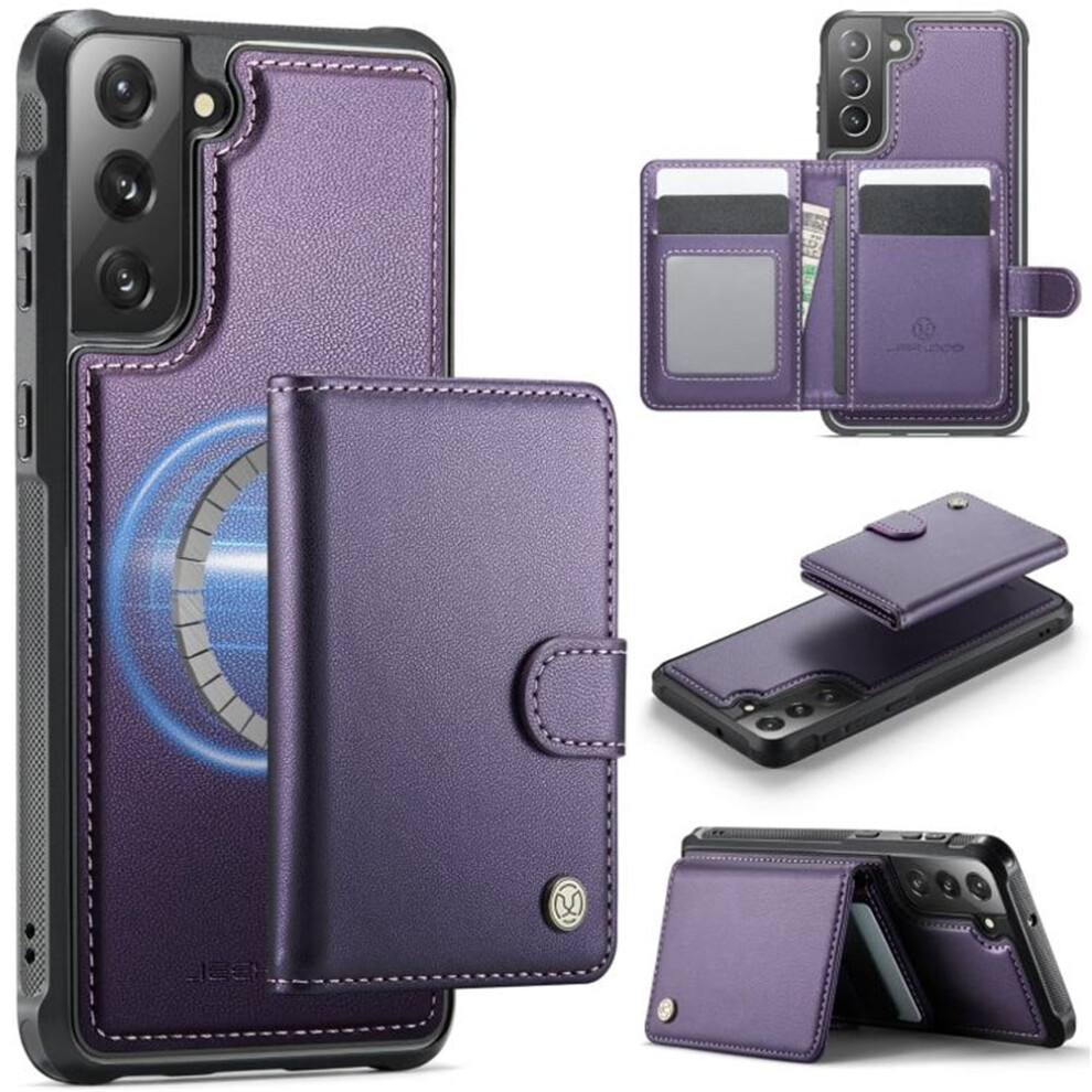Jeehood Pu Leather Case For Samsung Galaxy S22+ 5G: Rfid-Blocking, Magsafe-Compatible, Detachable 2-In-1 Wallet With Kickstand Purple 9482726240990