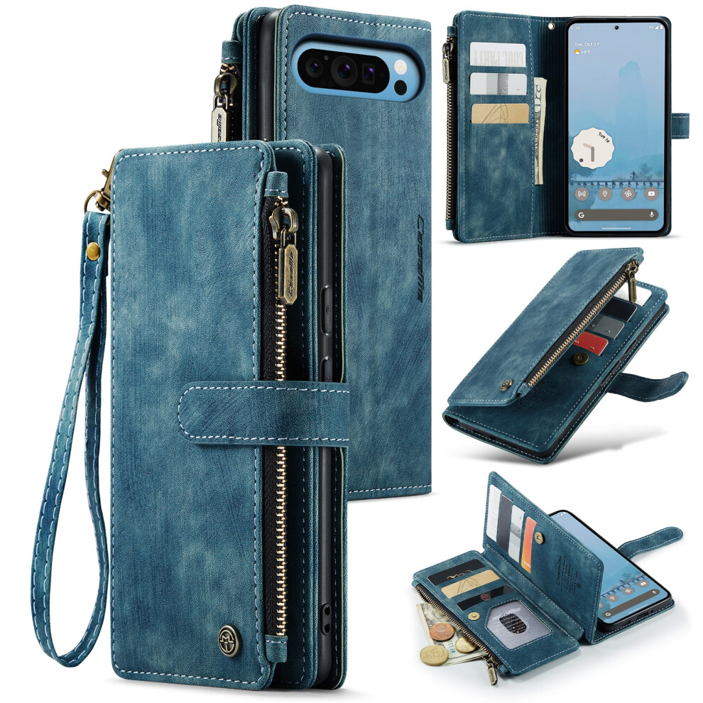 Caseme Wallet Case For Google Pixel 9 Pro Xl (6.8") Â Pu Leather, Magnetic Flip, Lanyard, Zipper Card Holder, Compatible With Pixel 9 Pro Xl 9418476696145