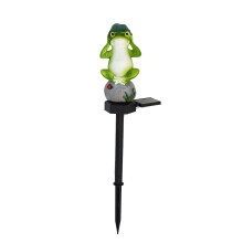 Solar Frog Garden Lights – Outdoor Stake Lights, Patio/Yard/Lawn Decor, Cemetery/Grave & Valentine's Day Gifts, Compatible with Solar Panels