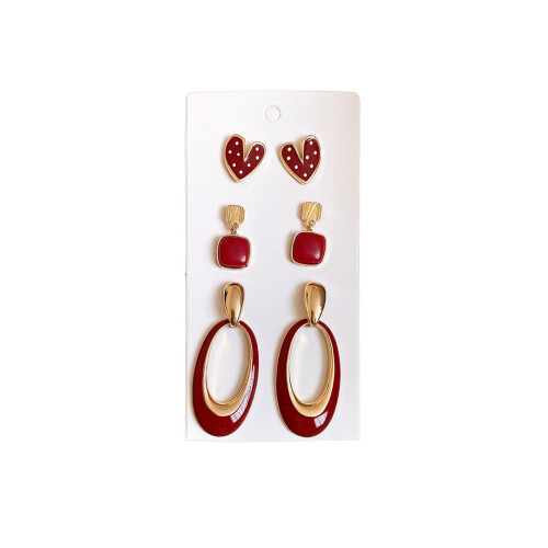 Women's Earrings Set Silver Posts Lightweight Acrylic 3 1