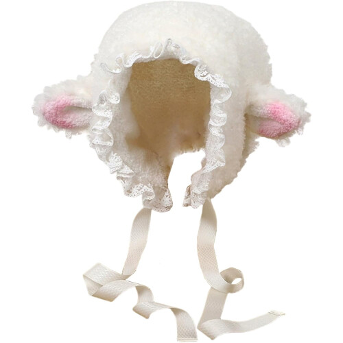 Cappello da agnello per ragazze – Berretto a forma di pecora con cinturino,