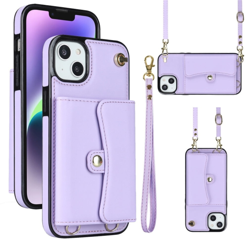 Rfid-Blocking Flip Wallet Case For Iphone 14 Plus Purple 9130661411905