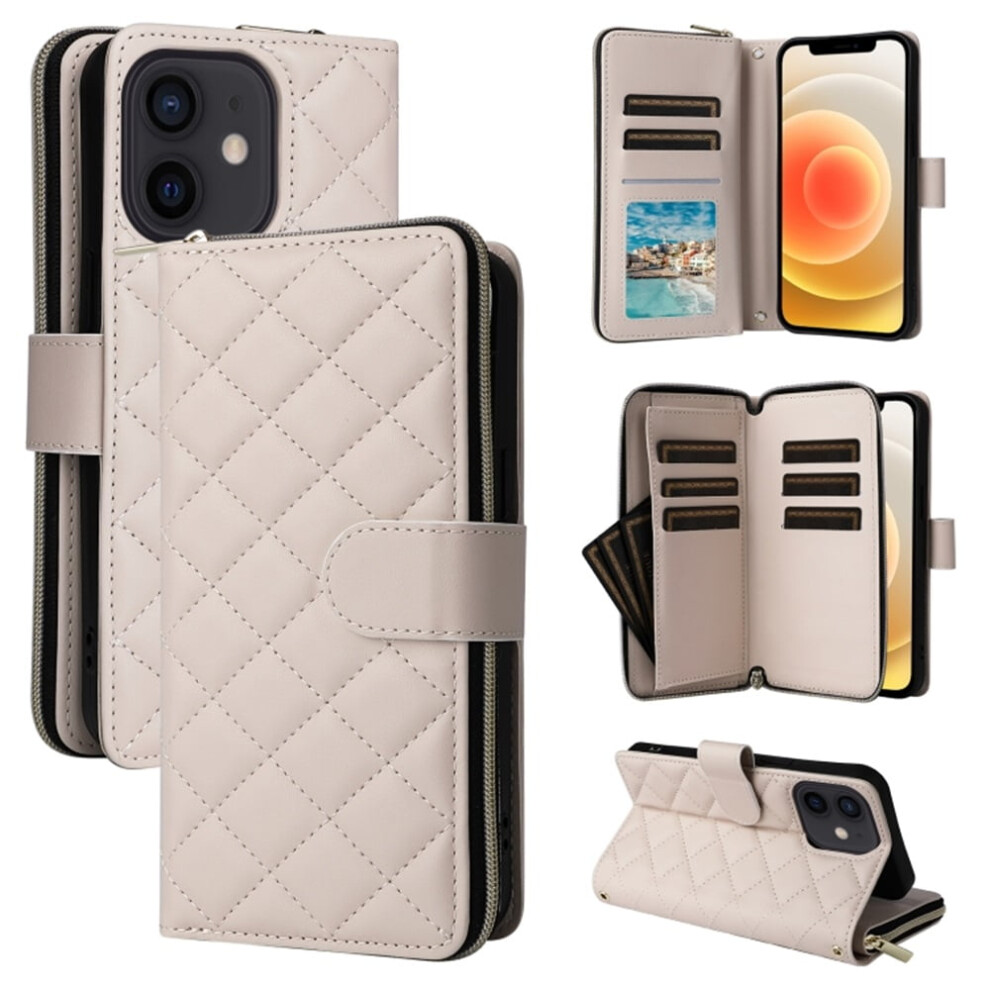 Magnetic Flip Wallet Case For Iphone 12 Mini Beige With Cream 9165521148400