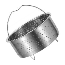 Stainless steel steamer basket with handle