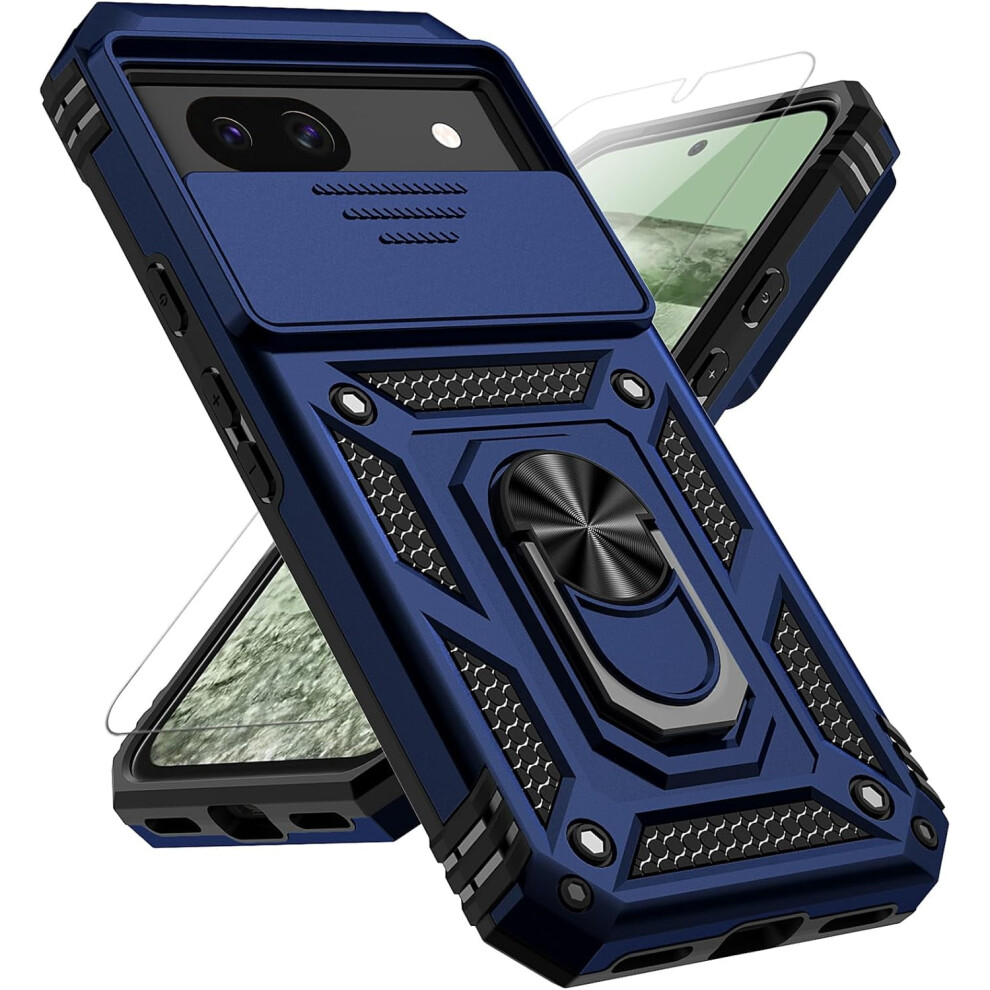 Google Pixel 8A Case With Slide Camera Cover Navy Blue 9165521153114