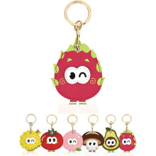 Leather Anti-Lost Keychain Casfor AirTags Tracker Holder, Anti-Drop Scratch Cute Keychain AirTag Holder for Men Women