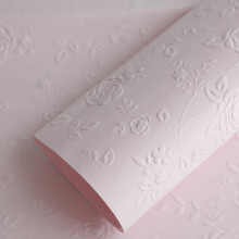10Pcs Embossed Wrapping Paper Sheets, Floral Design, 22.8x22.8", Light Pink – for Bouquets, Gifts, DIY, Valentine's & Birthdays