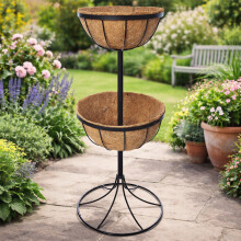 2 Tier Garden Flower Fountain Planter with Liners