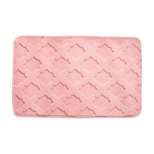 Pink Fluffy Shag Rug Door Mat Super Soft Absorbent Non Skid Backing For Indoor Home Decor Machine Washable Easy Care Light Rose Color