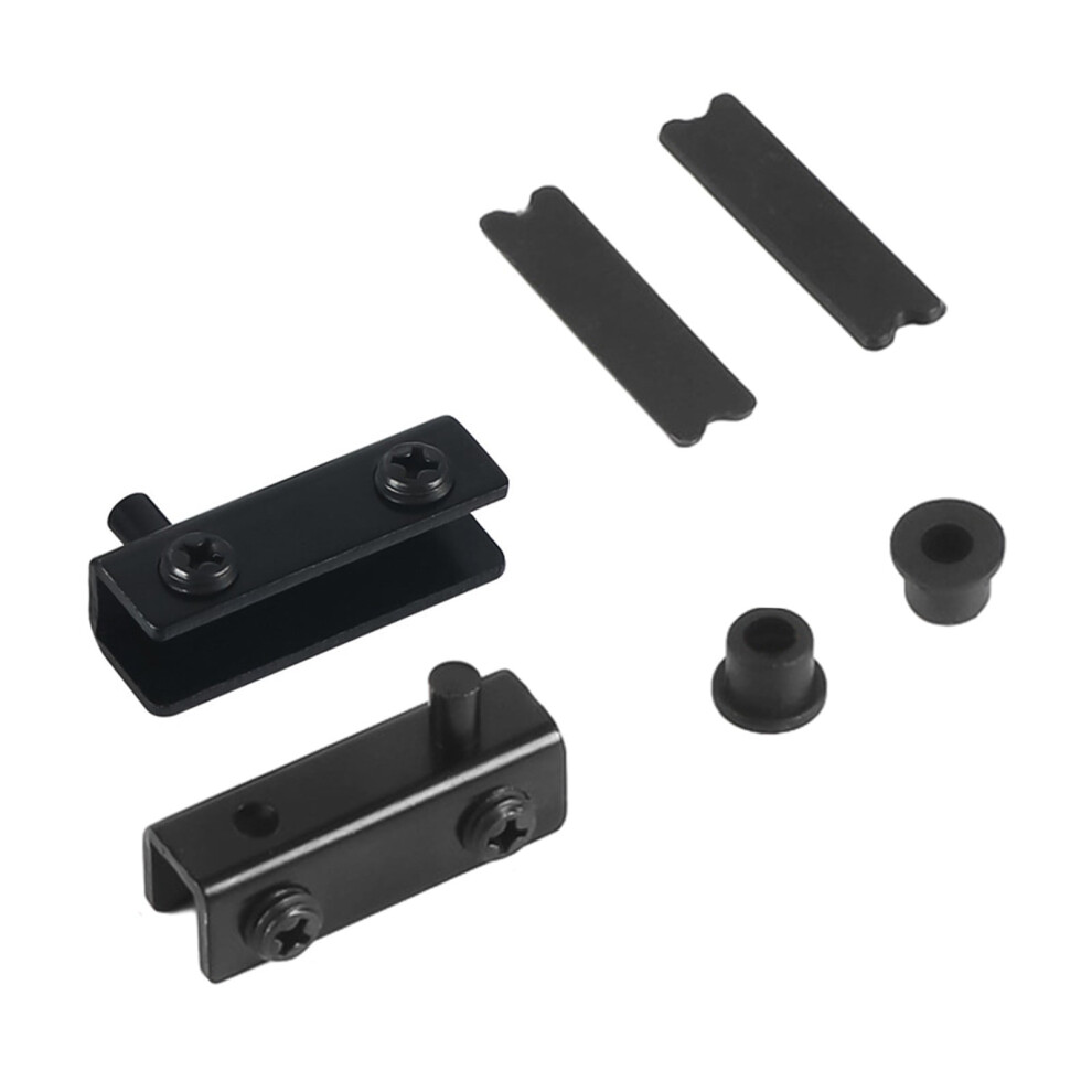 2 Pack Stainless Steel Glass Door Hinges No Drilling Required Rust Proof Pivot Hinge For 5-6Mm Glass Cabinet Bookcase Wine Cabinet Sliver Or Black 9152228534025