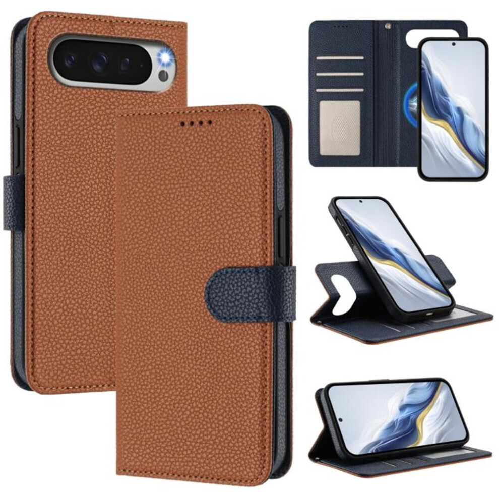 Rfid Blocking 2-In-1 Detachable Wallet Case With Wrist Strap For Google Pixel 10 / 10 Pro, Brown 9170372140435