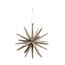 Champagne Color White Transparent Exploding Star Hanging Ornament - Festive Christmas Tree Decor Holiday Season