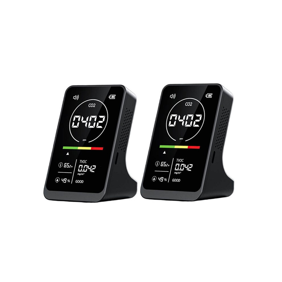 2Pcs 4 in 1 CO2 Infrared Sensor Air Quality Detector Carbon Dioxide Temperature Humidity Monitor TVOC Digital Analyzer