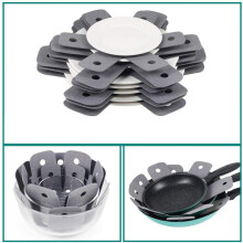 Pan Protector Pads Set of 12, 4 Size Gray Felt Pot Separators for Stacking, Thick Reusable Cookware Protectors to Prevent Scratches and Damage