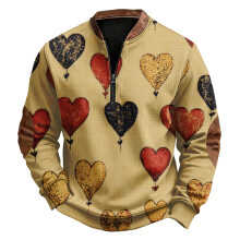 Hoodie Prionta Croí Retro d'Fhir Khaki L
