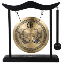 Chinese Style Copper Gong with Mallet Antique Ornament