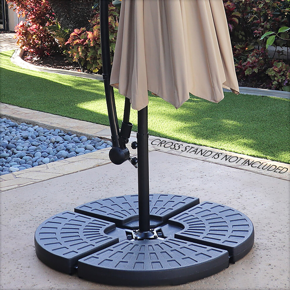 Geezy Cantilever Triangle Parasol Base Set Of 4 Fillable Heavy Garden Umbrella Weights
