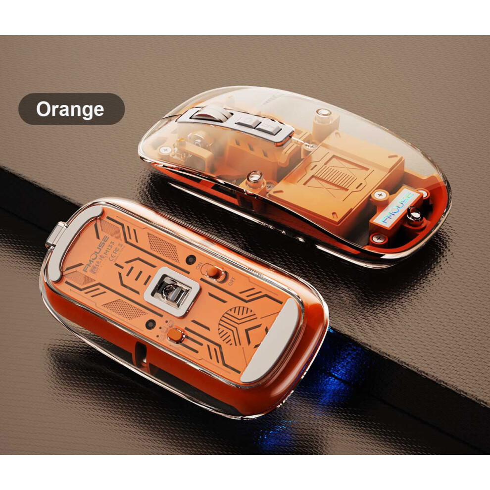 Transparent Magnetic Triple Mode Bluetooth Compatible 2.4G Wireless Mouse One-Click Desktop Type-C Rechargeable Silent Mice Mute 9170372142705