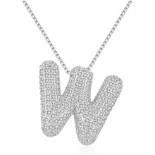 Gold Bubble Letter Necklace for Women – Initial Pendant