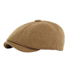 Casquette gavroche octogonale en laine mélangée tricotée pour femme