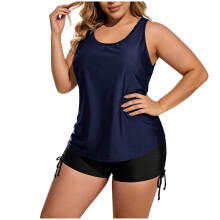 Ensemble de maillot de bain tankini 3 pièces pour femme avec soutien-gorge et culotte.