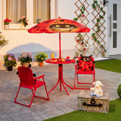 4-teiliges Campingmöbel-Set für Kinder mit Sonnenschirm 1