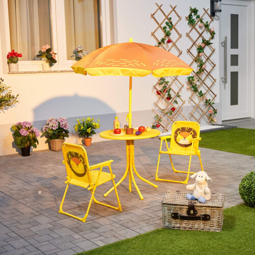 4-teiliges Campingmöbel-Set für Kinder mit Sonnenschirm 1