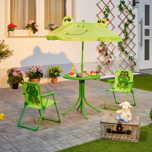 Set di mobili da esterno per bambini da 4 pezzi con ombrellone 1