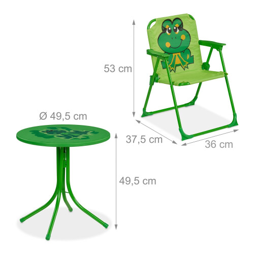 Set di mobili da esterno per bambini da 4 pezzi con ombrellone 2