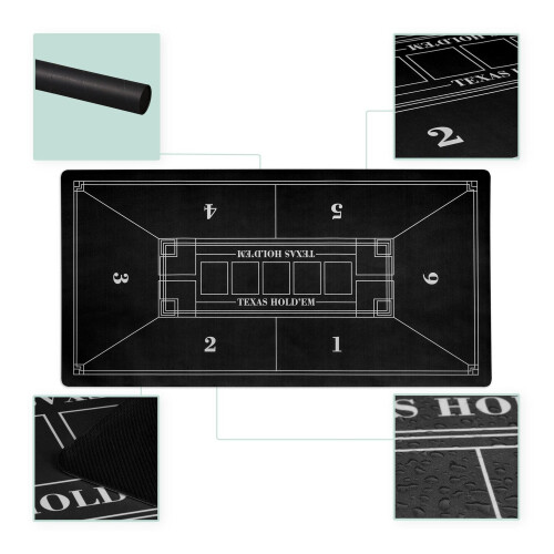Poker Table Mat, Non-Slip, Waterproof, 120x60 cm 2