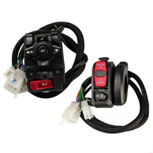 Motorcycle Handlebar Switches Kit with Anti-Slip Buttons and Water-Resistant Design Motorcycle Modification Parts