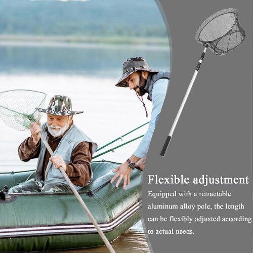 Fishing net with telescopic handle, compatible with fresh and salt water 1