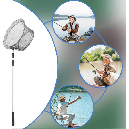 Fishing net with telescopic handle, compatible with fresh and salt water 2