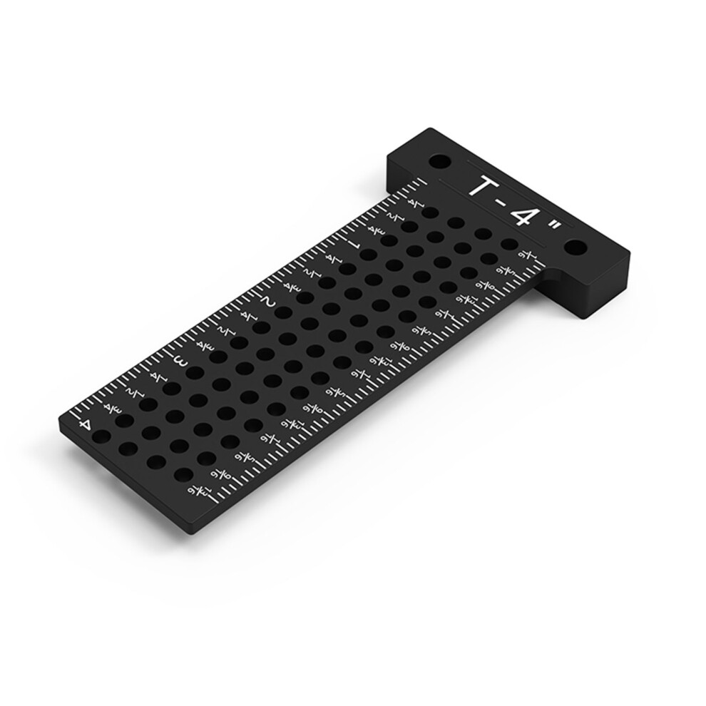 Woodwork Hole Ruler Imperial Scale Aluminum Alloy Hole Marking Scriber T Shape 8281387198647