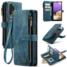 CaseMe Wallet Case for Samsung Galaxy A32 5G—PU Leather, Magnetic Flip, Lanyard, Zipper Card Holder, Compatible with A32 5G 6.5"
