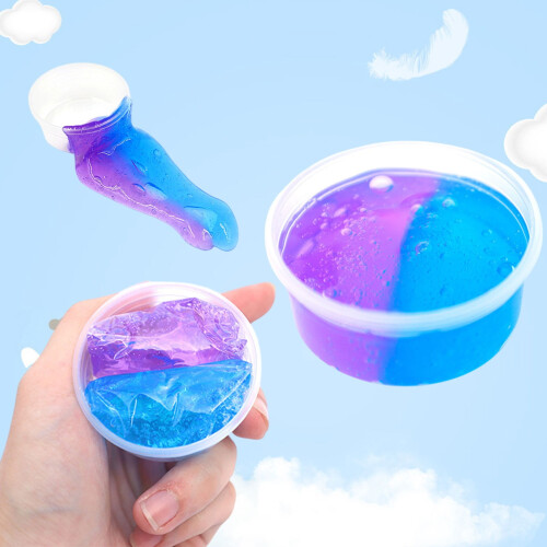 Crystal Slime Sensory Kit Gradient Color DIY Noodle Pulling Creative Modeling Clay for Sensory Fun 1
