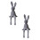 Easter Bunny Figurines Flocking Resin 2 Pcs 1