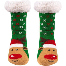 Pantoffelsokken voor dames met antislipzool - Dikke, pluizige wintersokken met antislipzool - Warme, knusse kerstsokken, ideaal cadeau