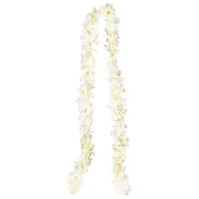 Guirlande d'hortensias artificiels – Mélange de violettes, de glycines et d'orchidées, ceinture de fleurs blanches pour mariage et ficelle