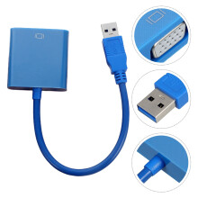 Cabo adaptador USB 3.0 para VGA para usuários de monitores de 8 e 10 polegadas, na cor azul (1 unidade).