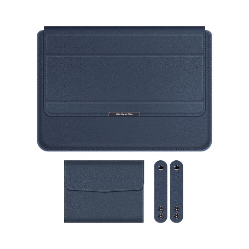 Capa para laptop de 13 a 14 polegadas com suporte, revestimento em couro PU, fecho magnético, resistente a arranhões – compatível com MacBook,