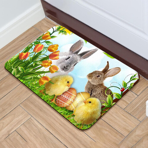 Easter Bunny Egg Decorated Carpet L Cloth 2