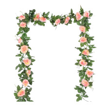 Décoration de vigne de roses artificielles de 90,55 pouces - Guirlande de 10 fleurs réalistes en plastique pour la Saint-Valentin, à poser sur un