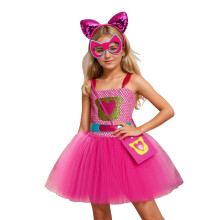 Conjunto de vestido infantil de Halloween con estampado de dibujos animados y elegante falda tutú.