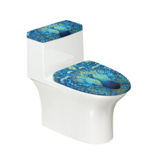 Toiletbrilhoes met pauwenpatroon, verstelbaar, set van 2