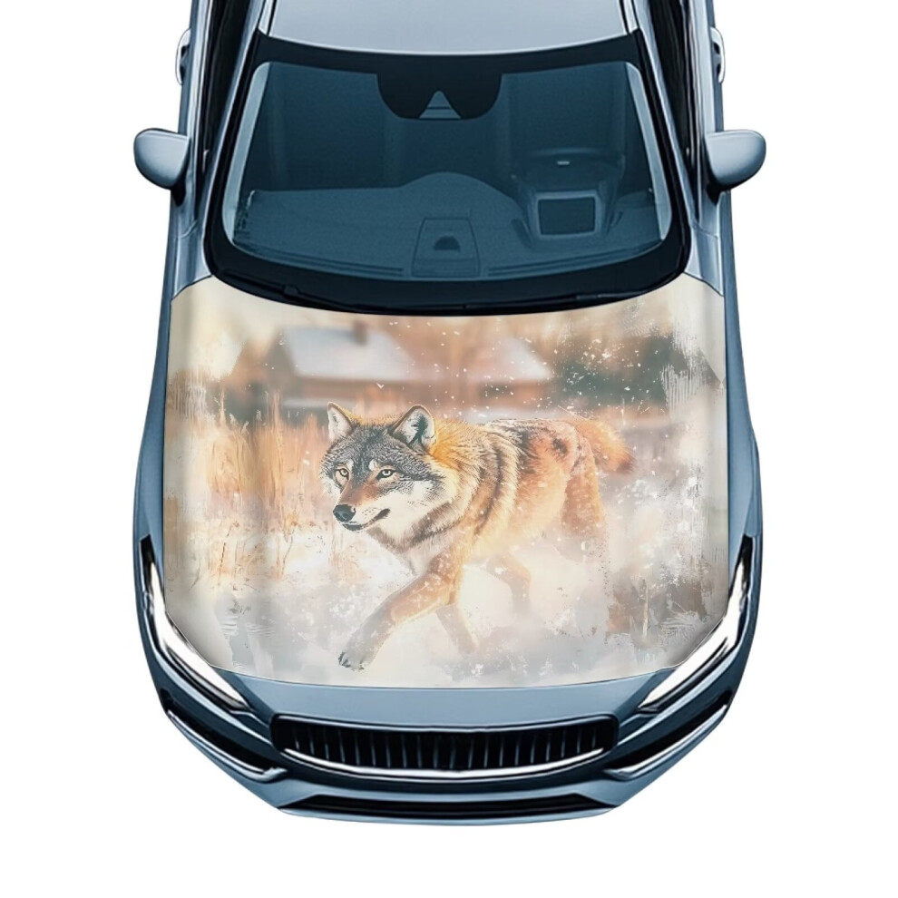 Snow Wolf Hood Cover Â Snowproof, Stretchable Protector For Sedans, Trucks, Suvs & Pickups 9405492266438