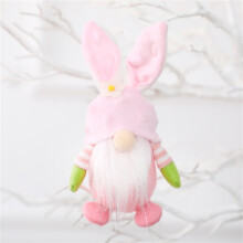 Osterwichtel-Dekorationen (7 x 3 Zoll), 1er-Pack Plüsch-Osterhasenfigur, Stofftier, Kaninchen, niedliche Zwergen-Haushaltsdekoration, rosa